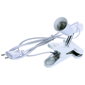 СВЕТИЛЬНИК -ПРИЩЕПКА "ECOLA" С ВИЛКОЙ И ВЫКЛЮЧ., Е27 НА ШАРНИРЕ 30мм, БЕЛЫЙ APF7GWEAY /090/