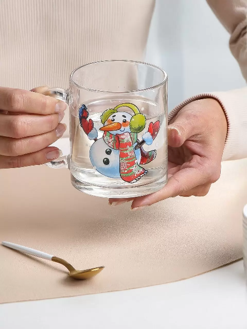 Кружка стекл. Чайная Новый год ОСЗ 320мл НГ С1208 510191