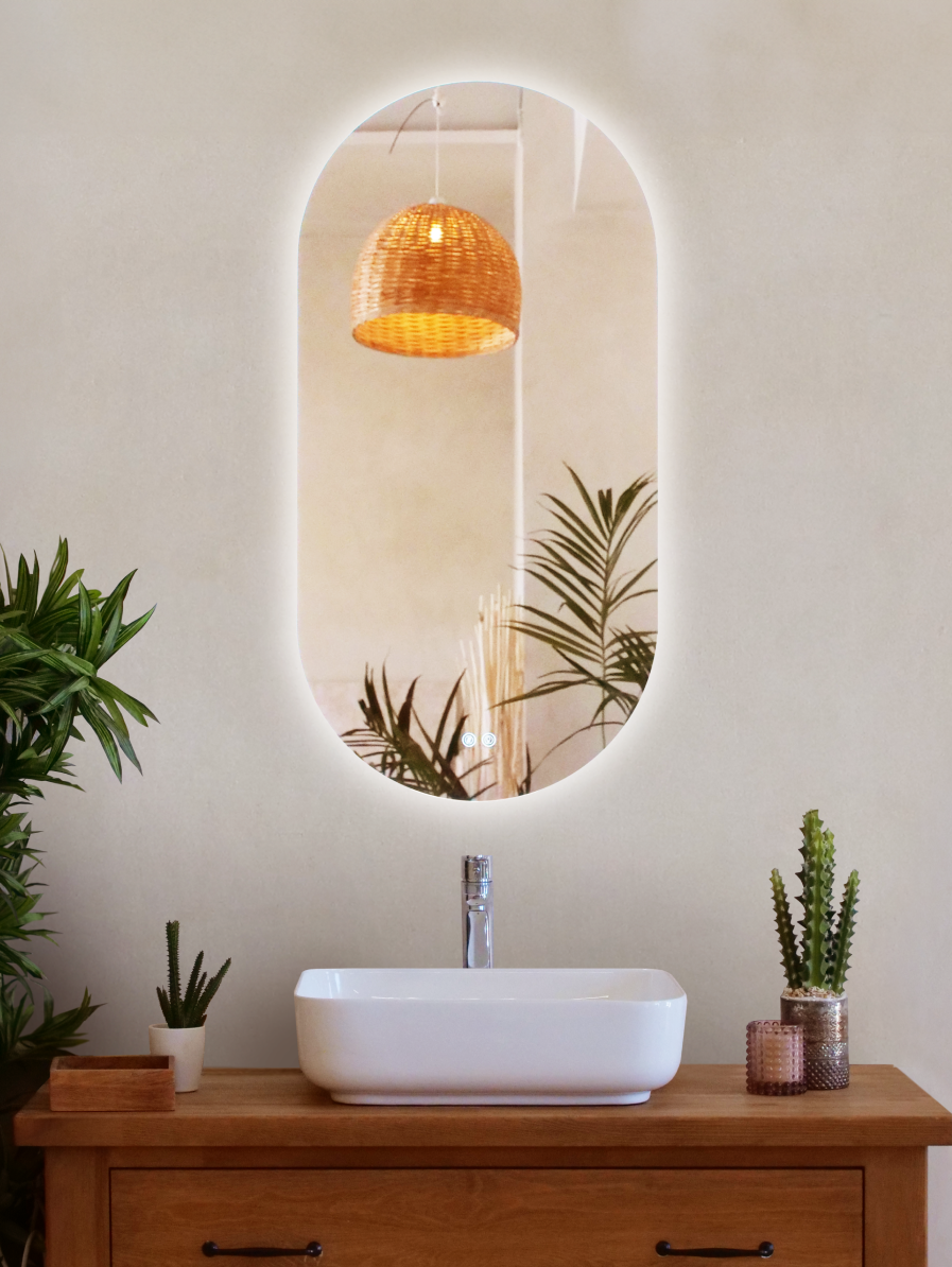 Зеркало "София Классик" 90х45см с подсветкой, 2 варианта навеса, основ. вариант высота 90 SFJ90X45K