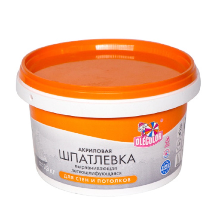 Шпатлевка акриловая OLECOLOR для стен и потолков 0,9кг (Воронеж)