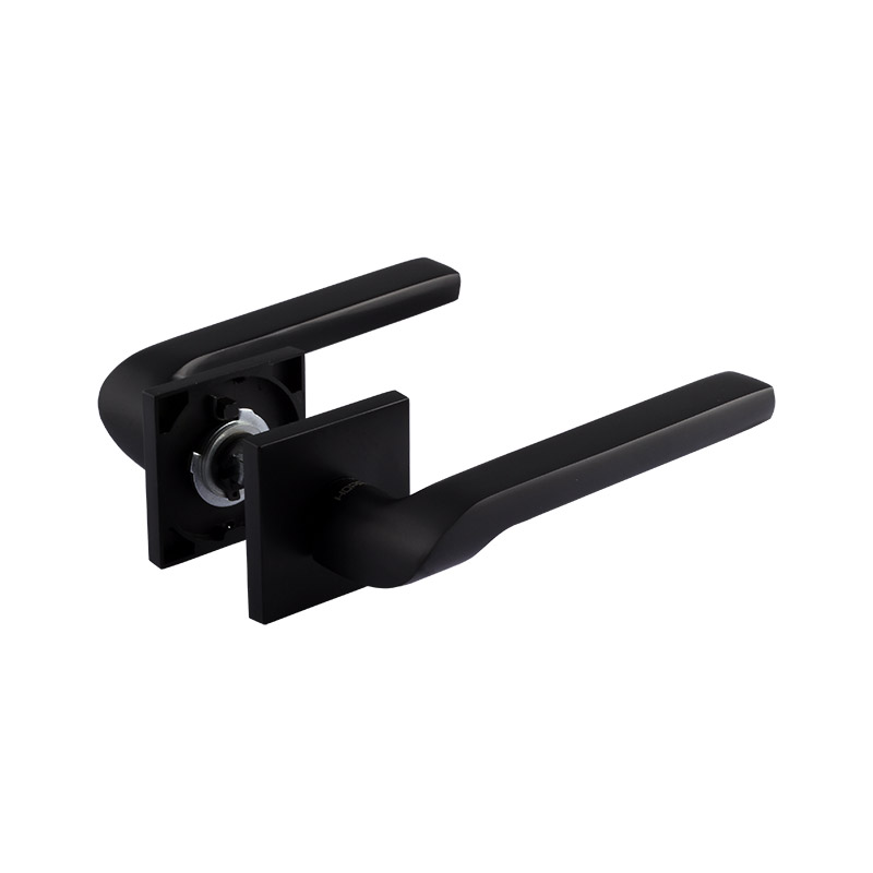 Ручки дверные на розетке графит "НОРА SLIM" 131К квадратное осн.