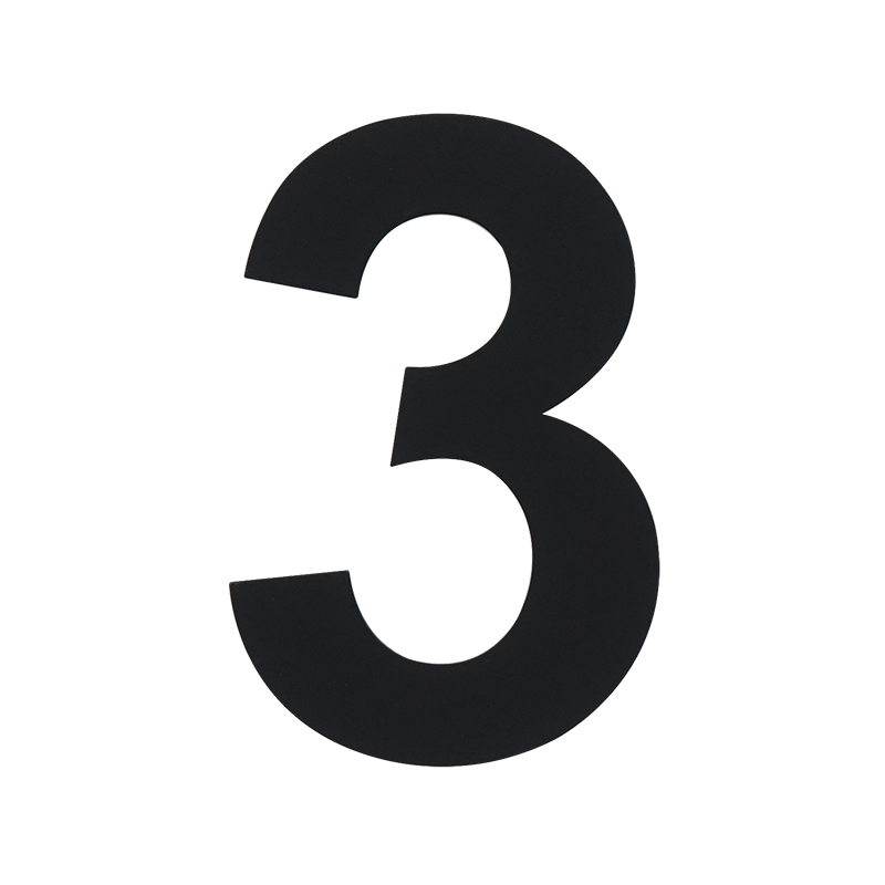 Цифра дверная Luxe "3" сталь самоклеющаяся 75мм черный20148- купить в АПлайн