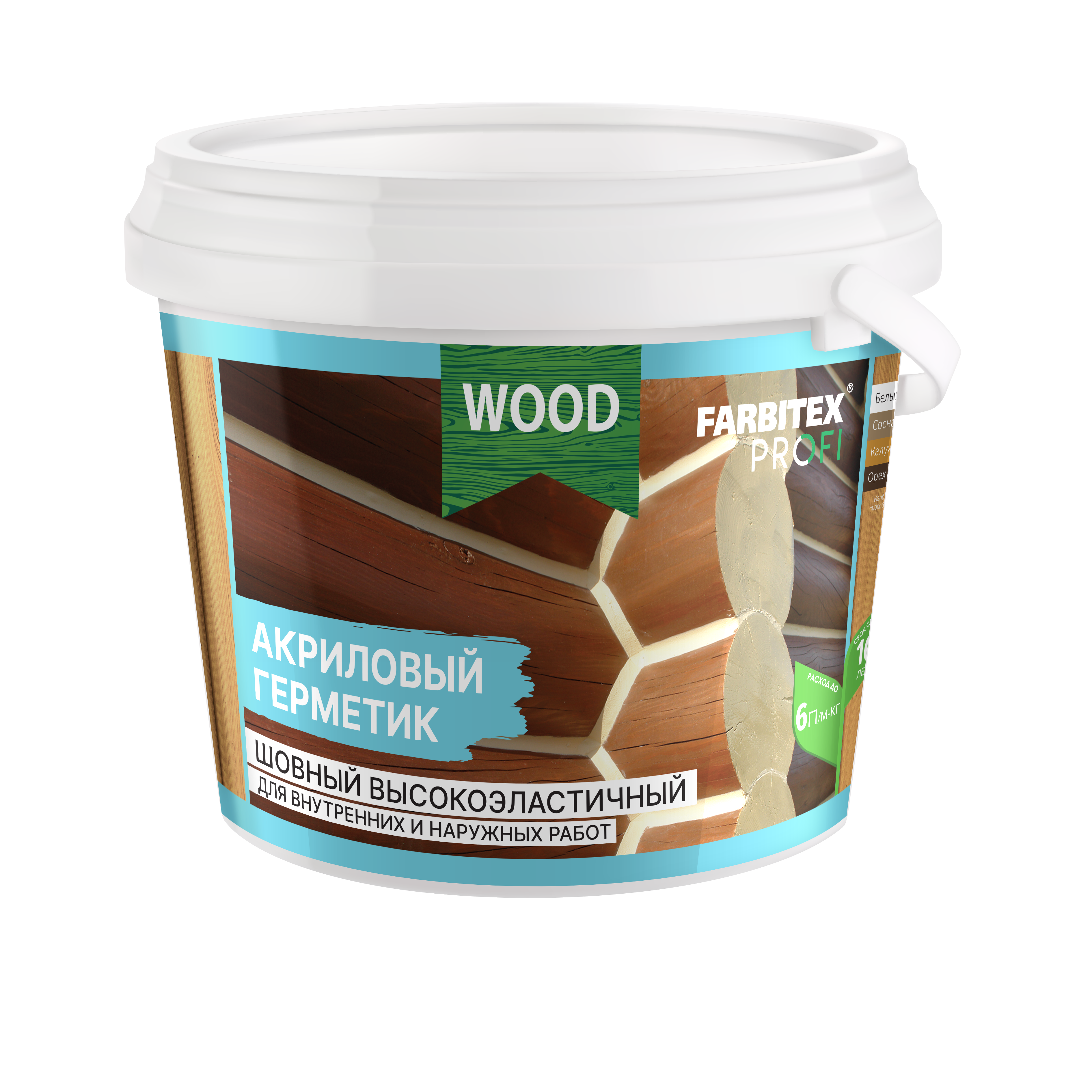 Герметик акриловый FARBITEX PROFI шовный высокоэластичный белый 6кг***