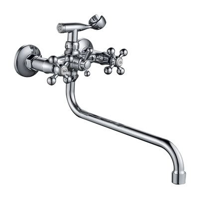 Смеситель для ванны GOTA ROCIO KRESHEL хромированный с изогнутым изливом 380 мм G314510  