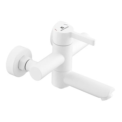 Смеситель для ванны GOTA ROCIO ЧЕРНЫЙ&БЕЛЫЙ DW0203-Z13 с коротким белым изливом 125мм 016091 016091-GOTA- купить в АПлайн