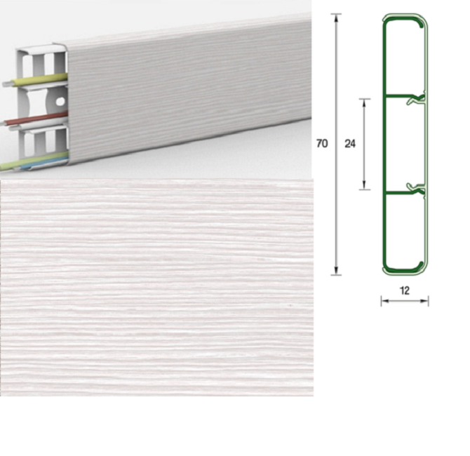 Наличник "Деконика" с кабель-каналом 70мм 2,2м, 255 Ясень бьянкоД-Н70 255 ЯСН БНК- купить в АПлайн