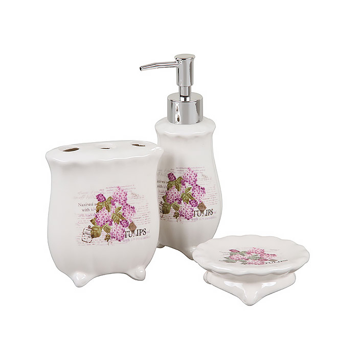 Набор аксессуаров для ванной 3 предмета Мрамор арт.4697131