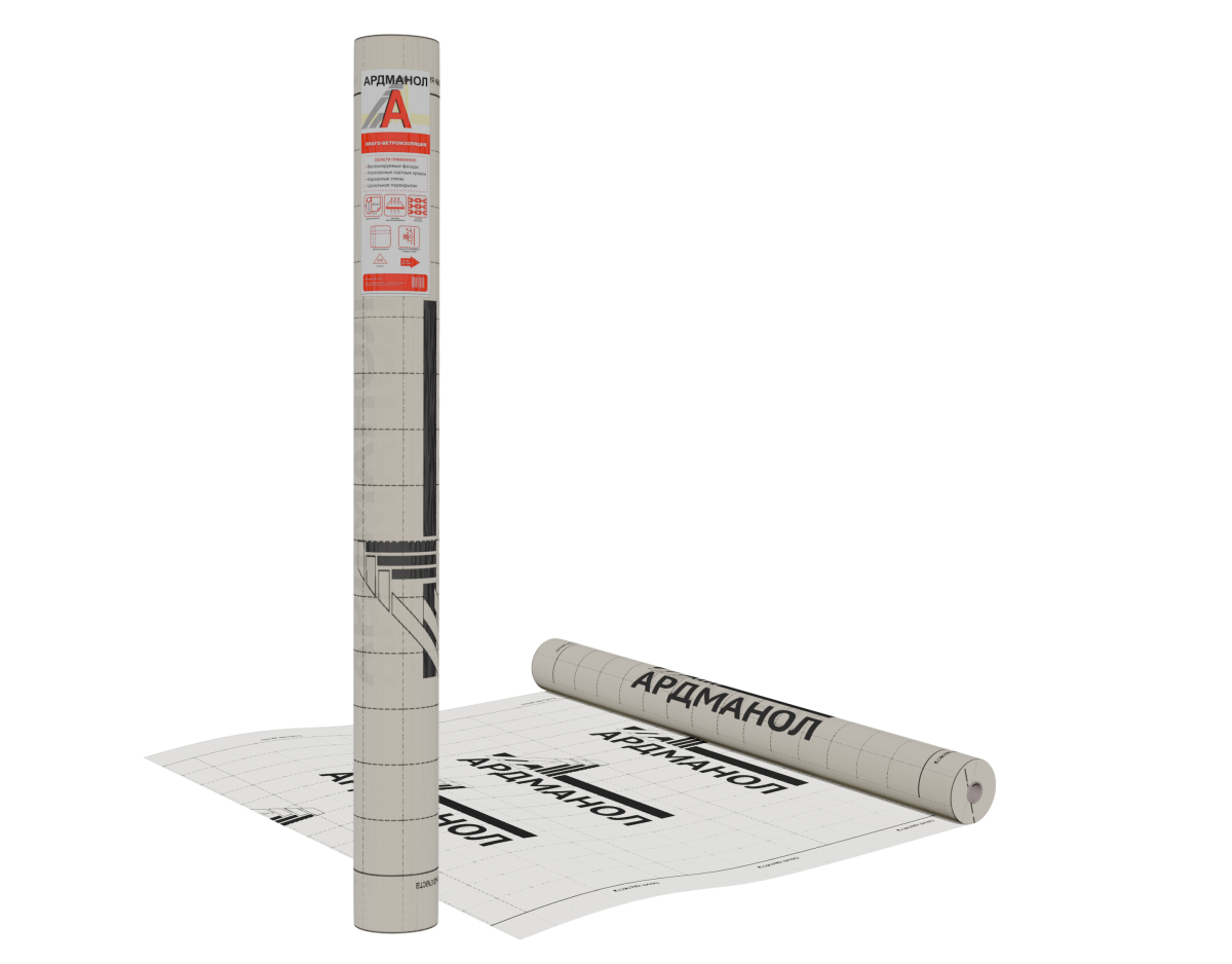 Изоляционный материал "Ардманол" AS ветро-влагозащита (90гр/м2) 60м2