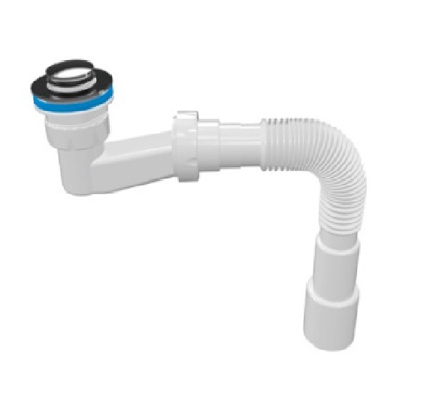 Сифон для душевого поддона Zegor с механизмом click-cluck, с гибкой трубой 1 1/2" - 40/50мм PCC165-0