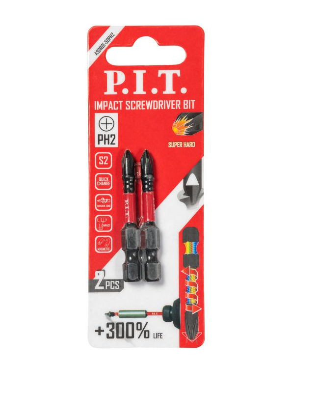 Бита PH2 50мм 2шт IMPACT P.I.T ASDR01-50PH2