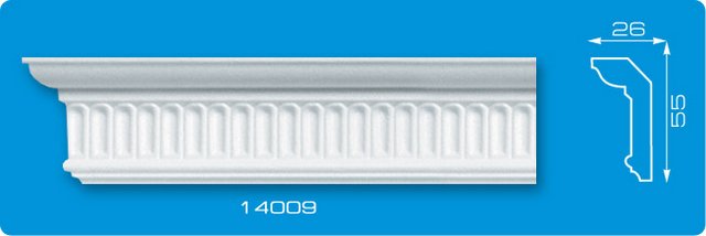 Плинтус потолочный инжекционный "Лагом" №14009 1,3м DISN-114009-WH-0050DISN-114009-WH-0050- купить в АПлайн