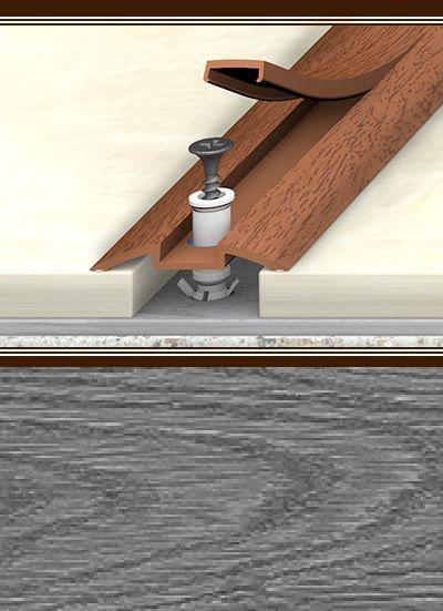 Порог с монт. каналом "Идеал" ПМК 42мм 0,9м, 210 Дуб пепельный