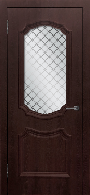 Дверь ДО "Асти" 600х2000, Шоколад (стекло мат. туркузан), ПВХ