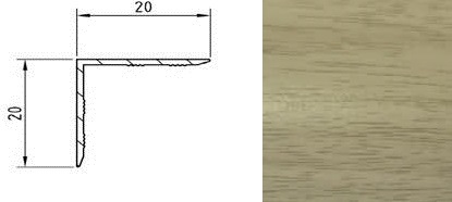 Порог-угол 1,5м 20х20мм У6.105, Орех серый