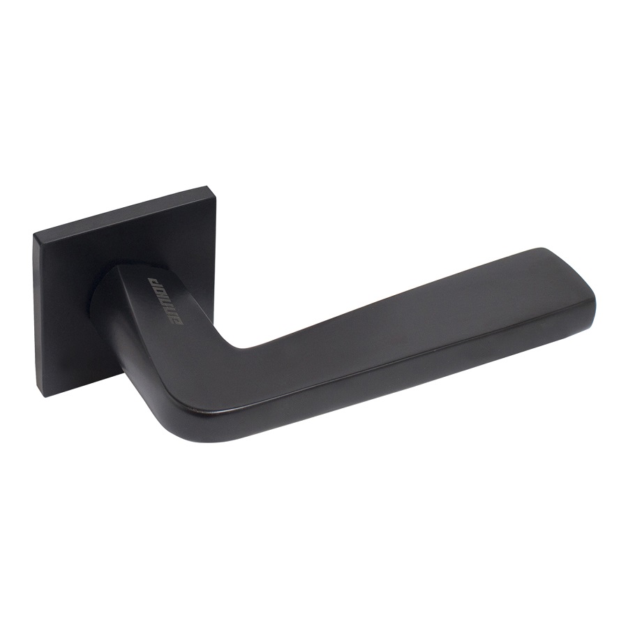 Ручка дверная на розетке АЛЛЮР АРТ "Уитни" (квадрат) черный матовый / 82150