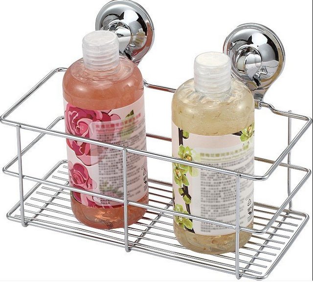 Полка для ванной "SAKURA AIR-LOCK" средняя 1 ярус на присоске BI-4048 / 236