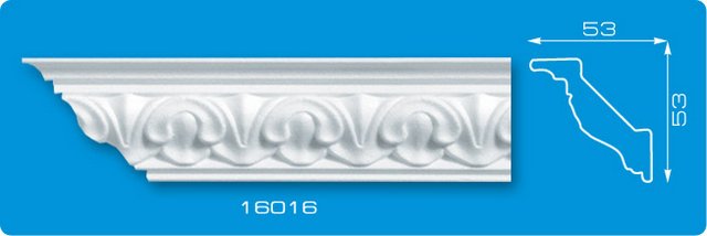 Плинтус потолочный инжекционный "Лагом" №16016 1,3м DISN-116016-WH-0035DISN-116016-WH-0035- купить в АПлайн