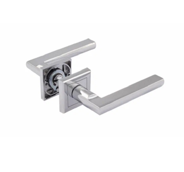 Ручка дверная на розетке НОРА-М ISPARUS AL П108K (квадрат) матовый никель20535- купить в АПлайн