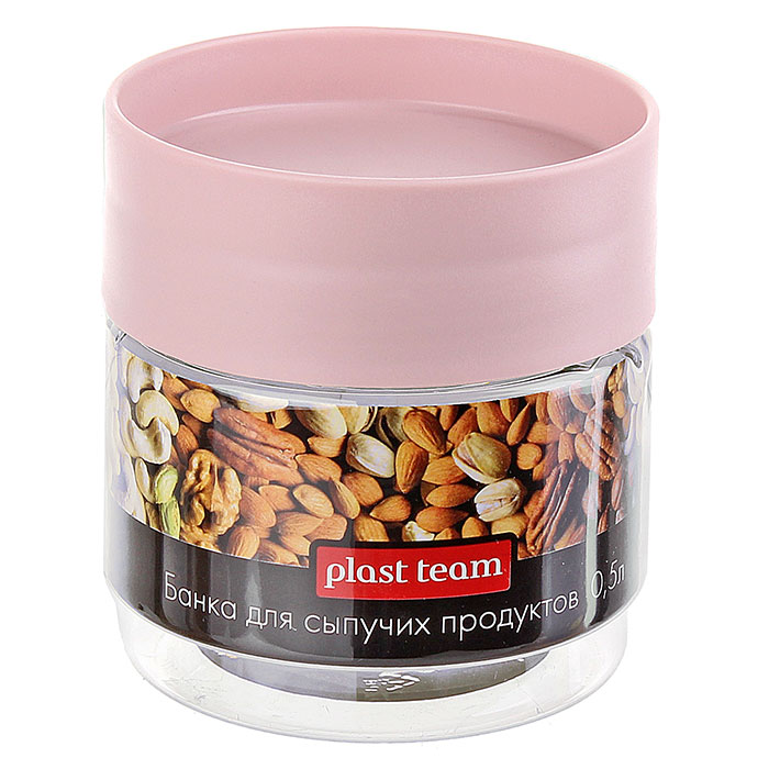 Банка для хранения сыпучих продуктов 0,5л пудровый РТ1160