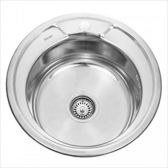 Мойка нерж.круг. 510мм  ECO  (большой выпуск) 0,6Х160-165 + комплект