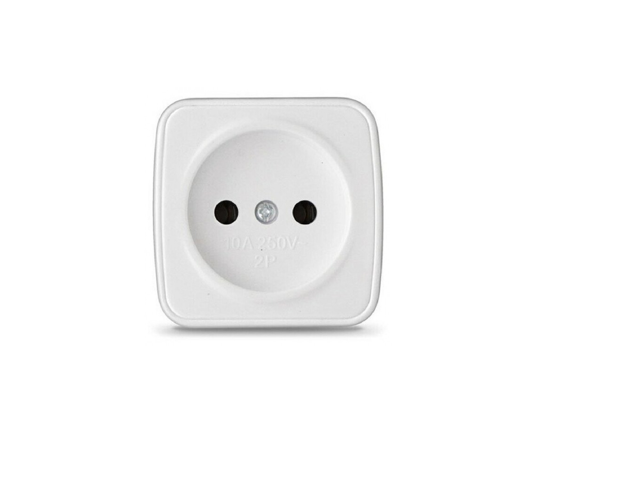 Розетка "Союз" 1 ОП белая в сборе без заземления Электра 0011