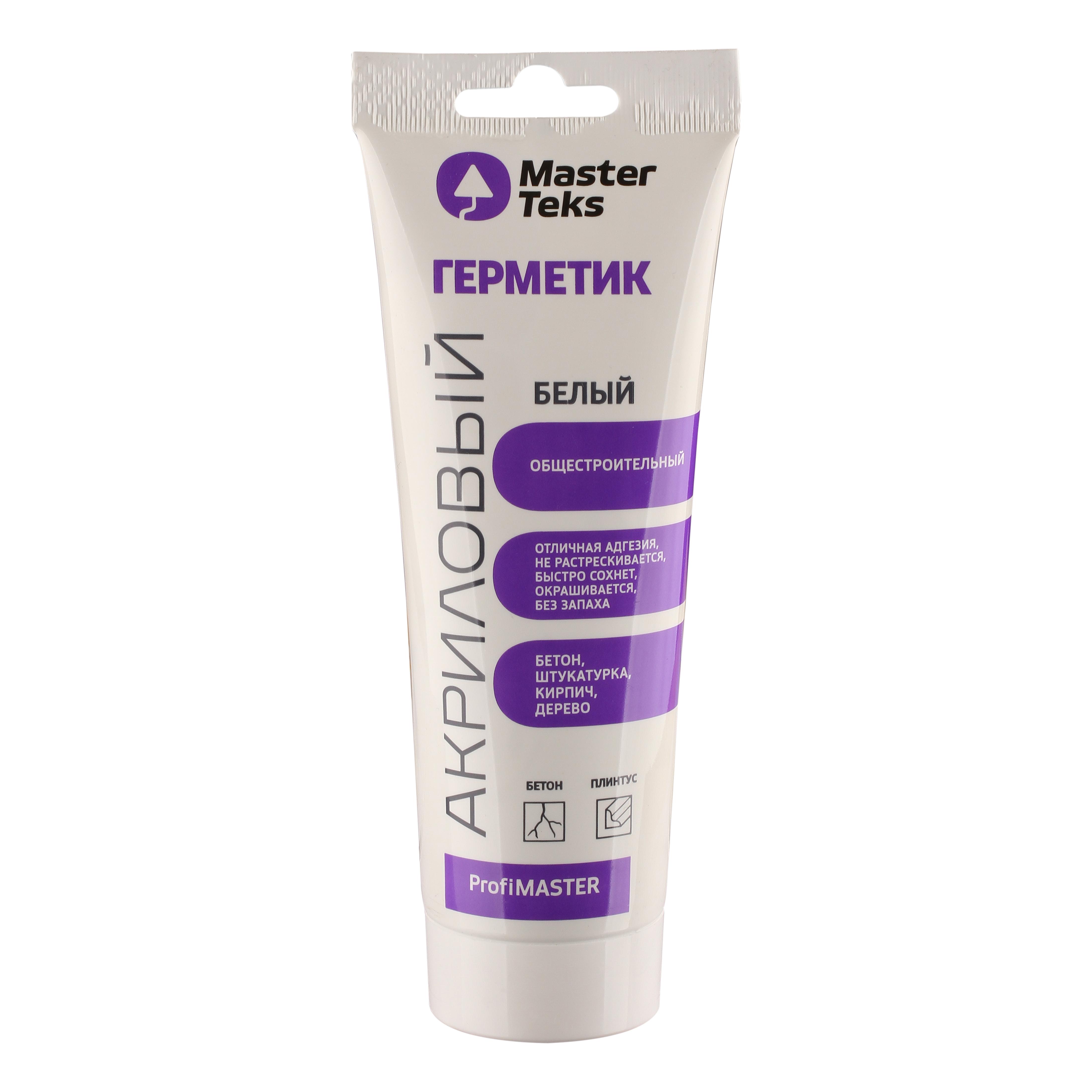 Герметик акриловый MasterTeks PM общестроительный белый 250мл /9613122/9782210