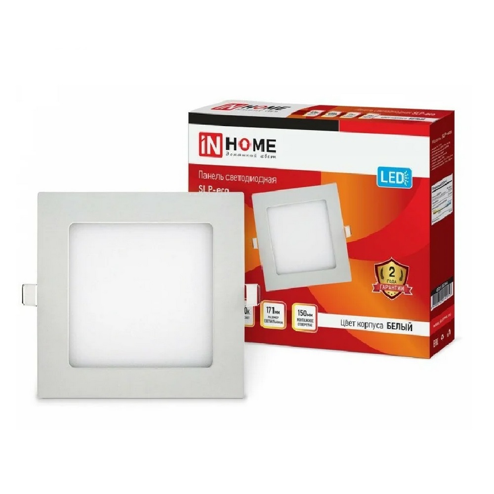 Светильник светодиод. даунлайт ASD/inHome 12W (840lm) 4000К кв.хол.св. IP40 (панель SLP-ECO) /957/