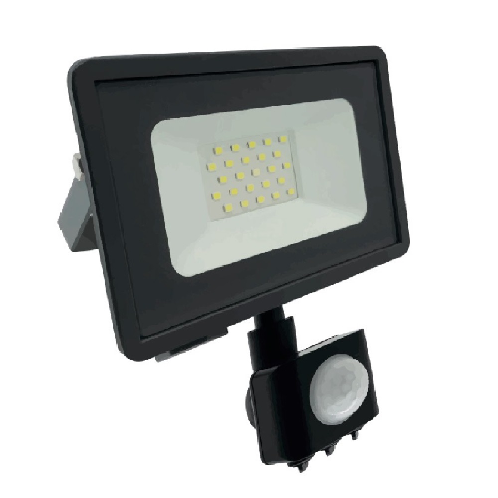 ПРОЖЕКТОР СВЕТОДИОД."ФАРЛАЙТ" с датчиком движения, 6500K, 20W IP65 цвет СЕРЫЙ FAR002108
