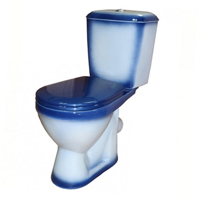 Унитаз-компакт "ЛИРА" синий с арматурой и сиденьем (г.Киров)