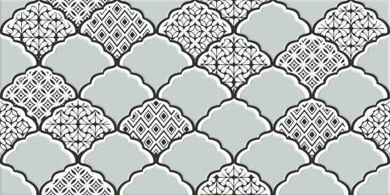 Декор Эллен бело-бирюзовый 1641-8646 20x40см - 1641-8646 - купить в АПлайн