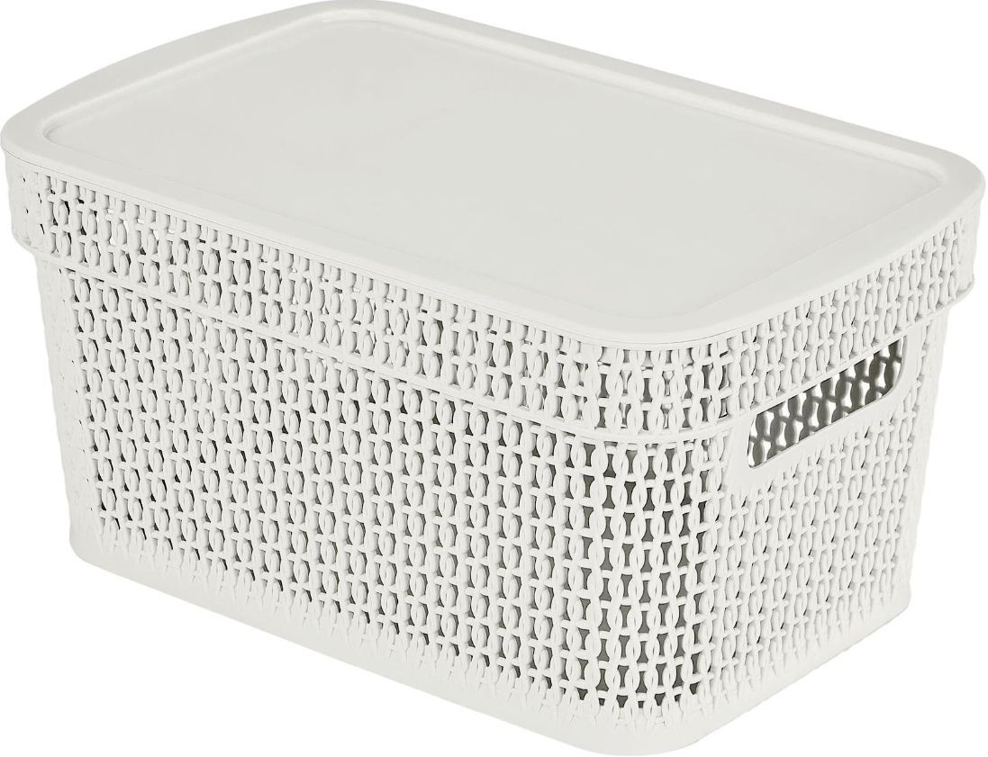 Корзина для хранения пласт. Keeplex Ajur 5л 28,1х18,5х13,9см белое облако с крышкой KL411311048