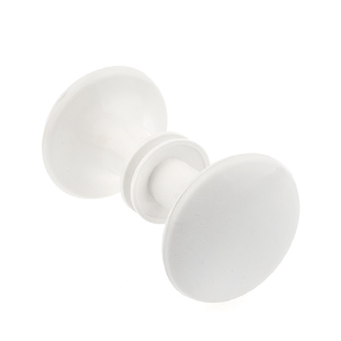 Ручка-кнопка пластик D-60мм (большая) белая