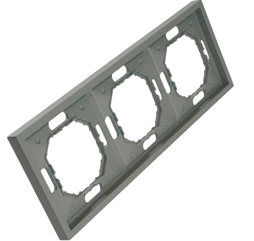 Рамка "Эмили" 3 СП платиново-серый soft touch Stekker PFR00-5003-10