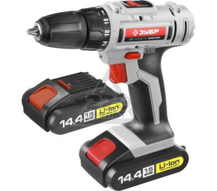 ДРЕЛЬ-ШУРУПОВЕРТ "М1" 14.4В, LI-LON, 2АКБ,ЗУБР ДА-14.4-2-ЛИ КНМ1