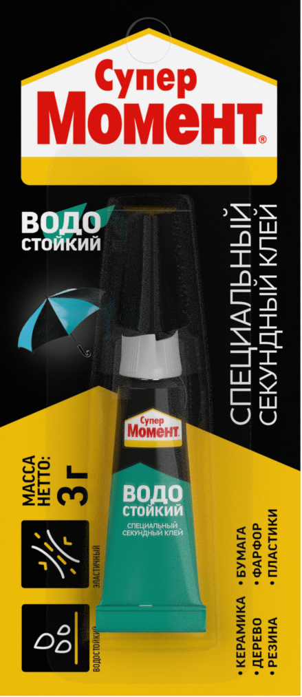 Клей секундный МОМЕНТ СУПЕР водостойкий 3гр на мультикарте /1765969/1765969- купить в АПлайн