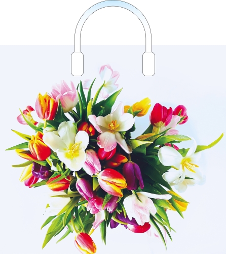 Пакет п/э Глянцевый Артпласт Весенний вальс 38х34+3см с пласт. ручками 90мкм ПЛР51823