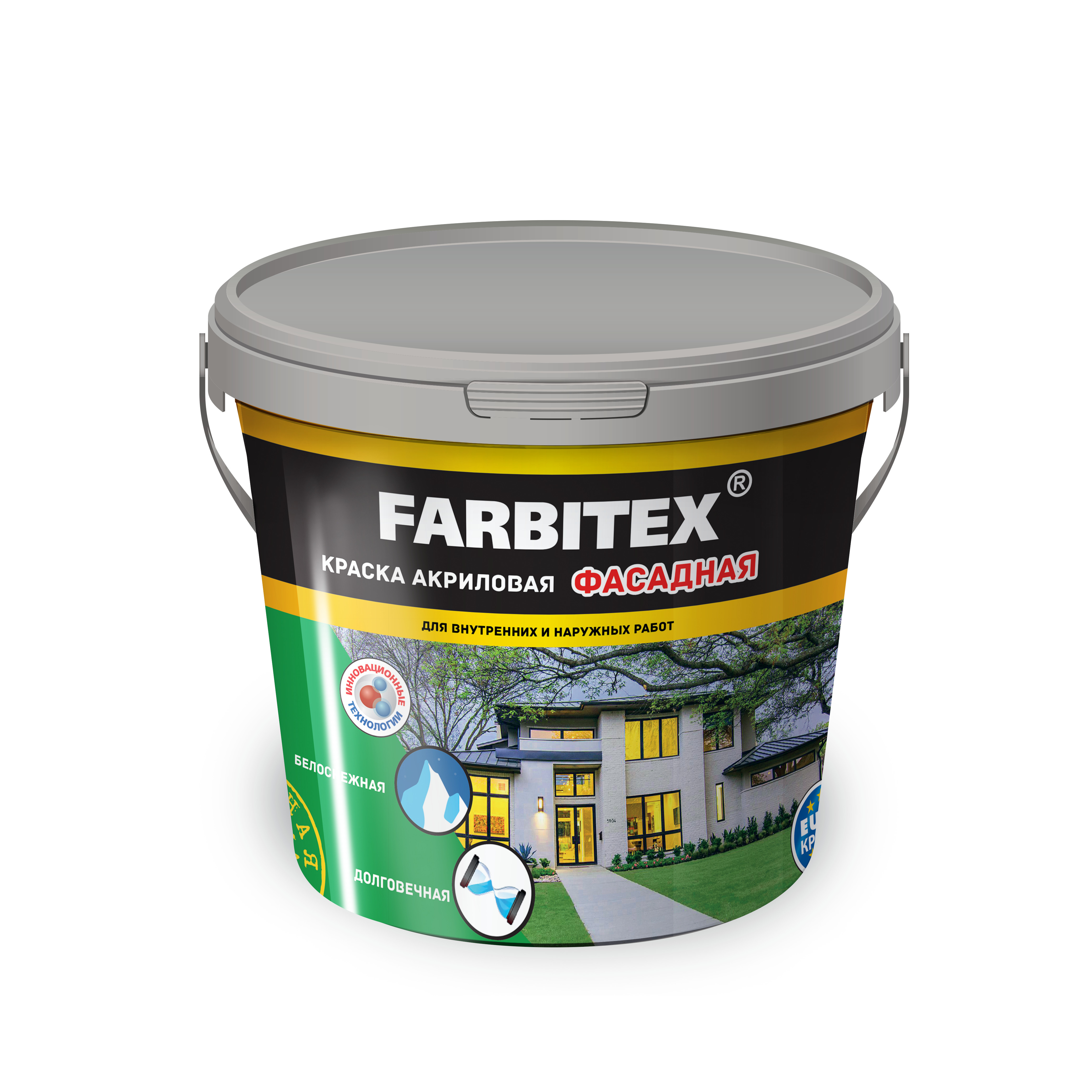Краска в/д FARBITEX фасадная акриловая 3кг4300001554- купить в АПлайн