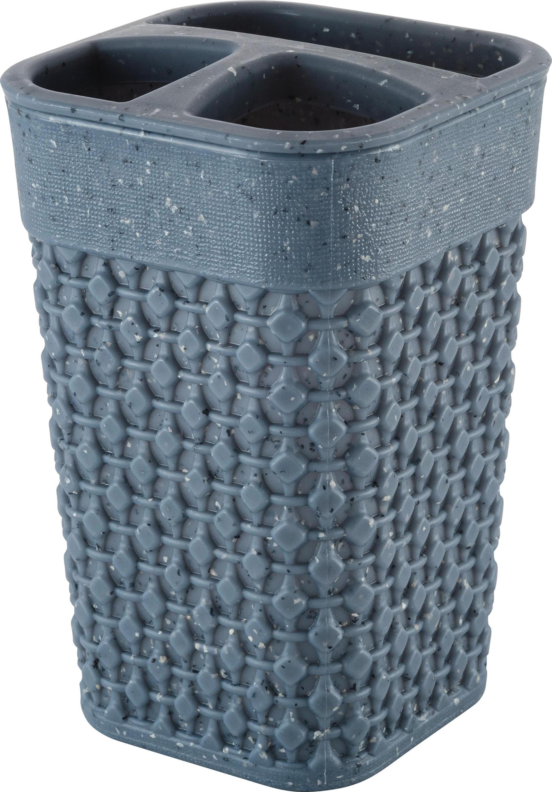 Подставка для зубных щеток пласт. Plast Team Stone темный камень 74х74х113мм PT134410026