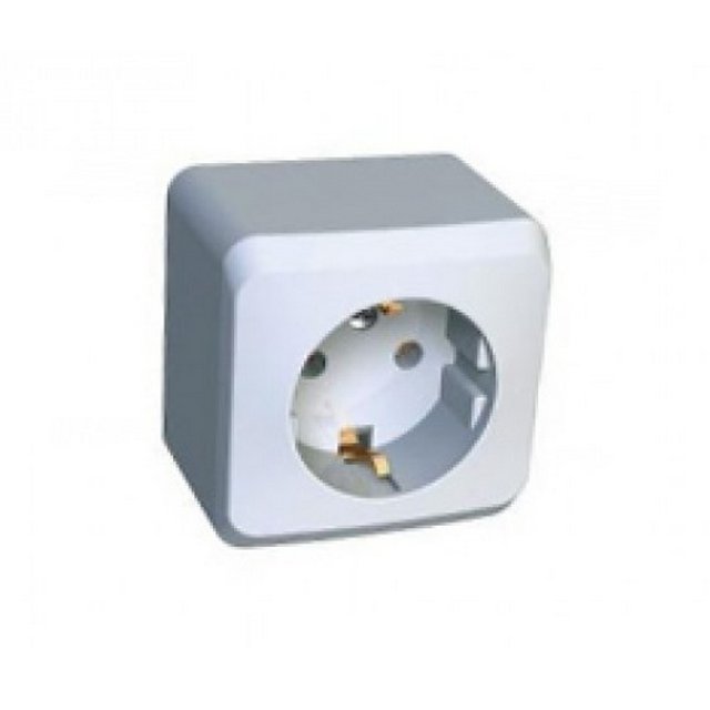 Розетка "Этюд" 1 ОП белая в сборе с заземлением 16A IP20 Sche РА16-003В (650)РА16-003В- купить в АПлайн