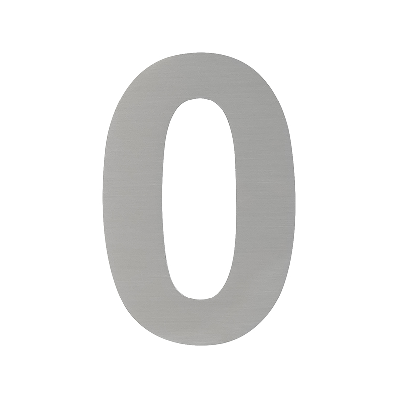 Цифра дверная Luxe "0" сталь самоклеющаяся 75мм сатин хром20163- купить в АПлайн