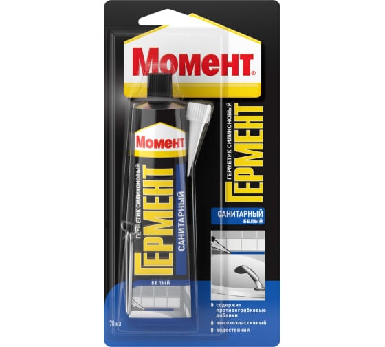 Герметик силиконовый санитарный МОМЕНТ ГЕРМЕНТ белый 60мл /30400163040016- купить в АПлайн