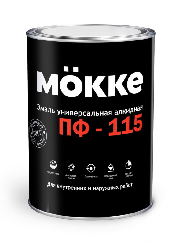 Эмаль алкидная ПФ-115 MÖKKE черная 1,9кг