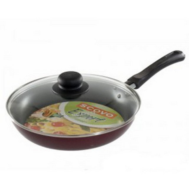 Сковорода алюм. Expert 220мм стекл. крышка СЭ-027