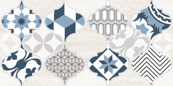 Декор2 Мореска синяя 1641-8630 20х40см