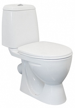Унитаз-компакт "ИДЕАЛ ЭКОНОМ" SANITA белый косой выпуск с арматурой и сиденьем (г. Самара)