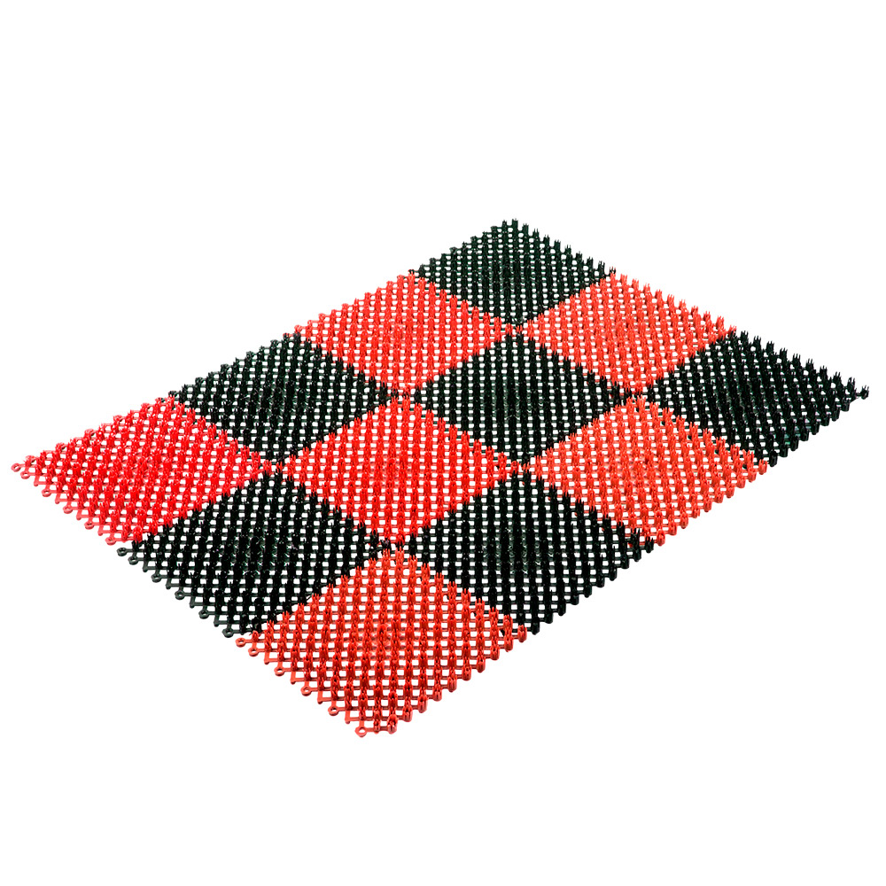 Покрытие щетинистое модульное 42х56см 12 сегментов черно-красный КТ003