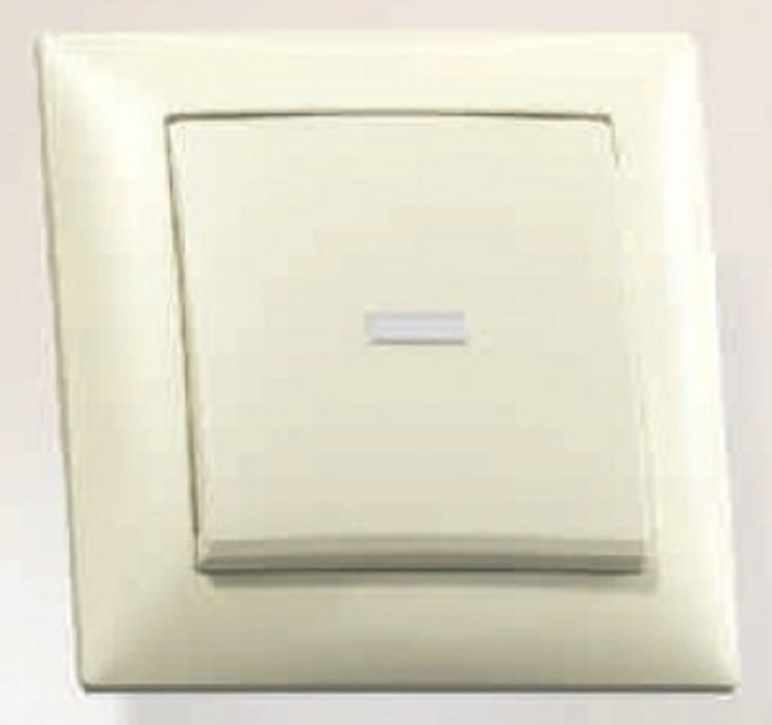 Выключатель "Селена" 1 СП слоновая кость в сборе с индикатором Кунцево-Электро С110-395ск