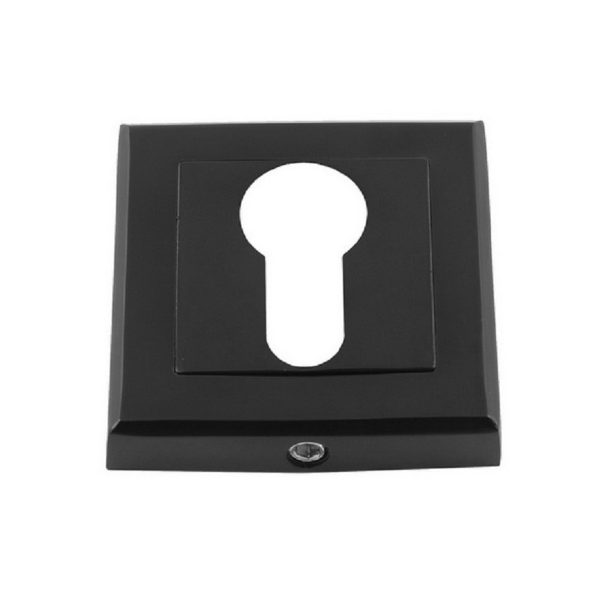 Накладка под цилиндр LOCKLY WC K-10 BL/BL (квадрат) черный матовый