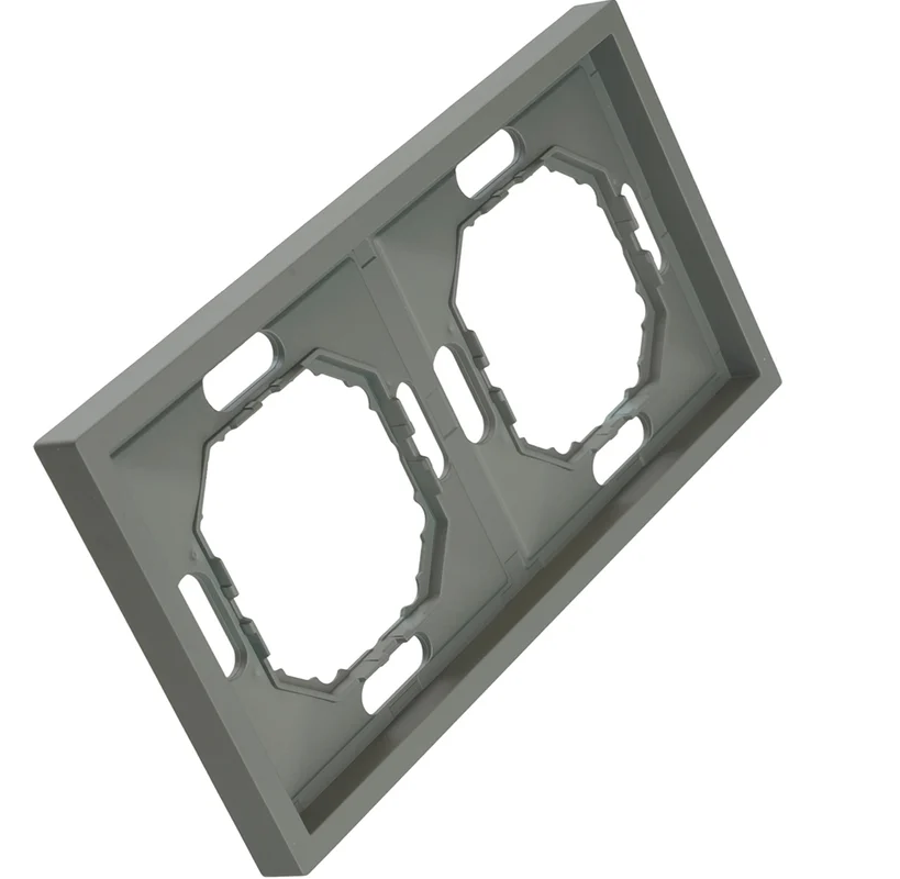 Рамка "Эмили" 2 СП платиново-серый soft touch Stekker PFR00-5002-10