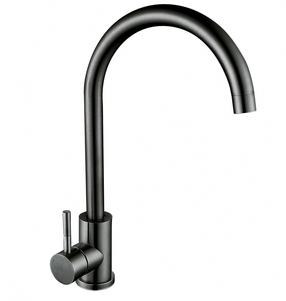 Смеситель для кухни АНТЕЙ Парма  с высоким изливом, нерж.сталь, графит 697028-ANT